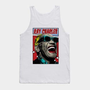 Ray Charles Pop Art Comic Style Tank Top